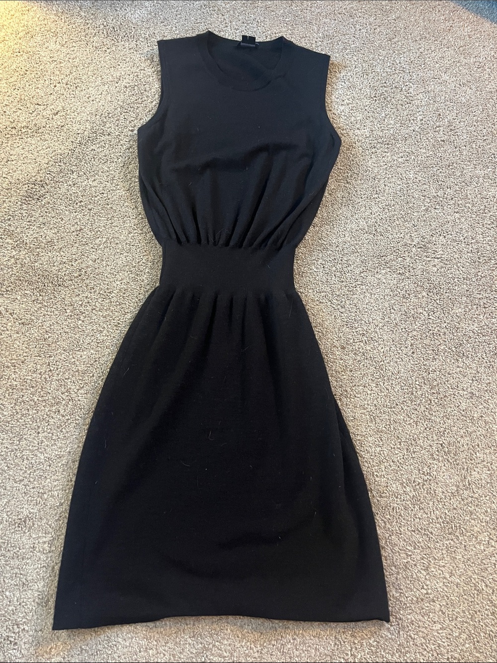 Theory wool blend little black sleeveless unlined summer dress sz P/XS Crewneck